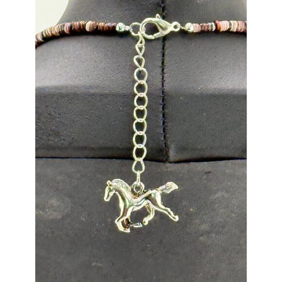 Native American Handmade Turquoise Spiny Oyster Heishi Necklace - Picture 3 of 3